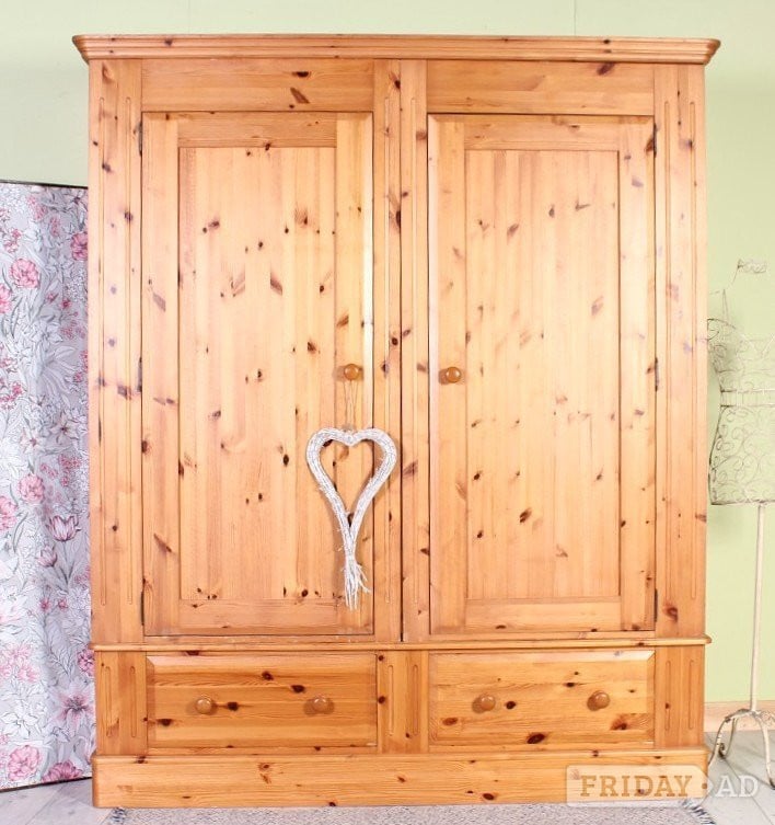 Nationwide Delivery - Large Quality Farmhouse Pine Wardrobe in Hailsham
