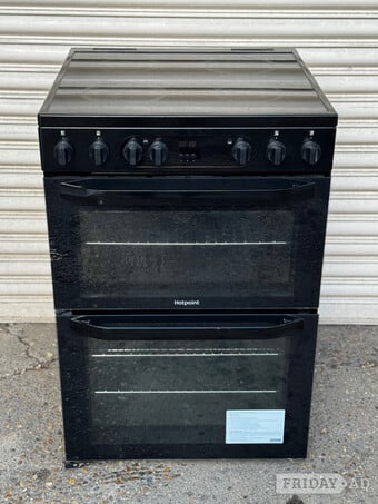 Hotpoint electric cooker 60cm ceramic black double oven 3 months 