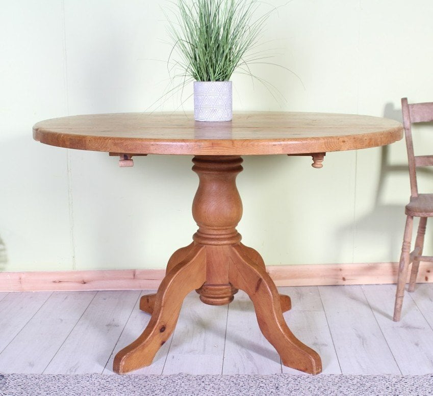 Hailsham Delivery Options - Old Rustic Farmhouse Round Dropleaf Table Seat