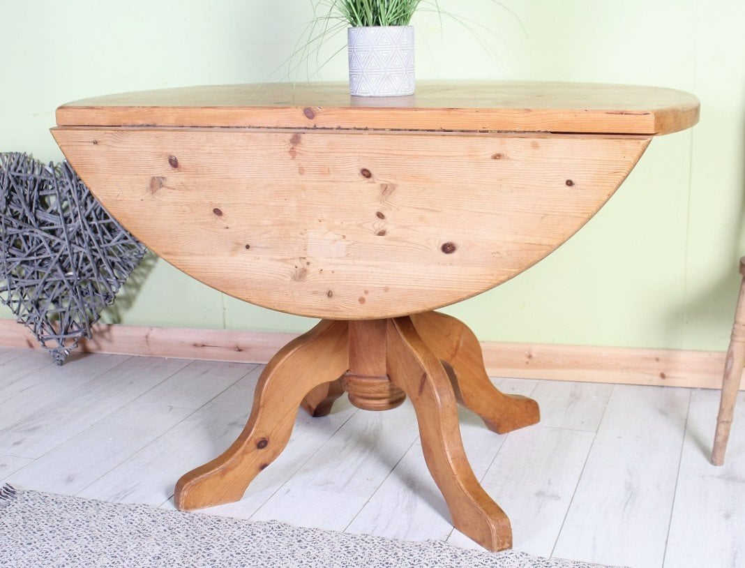 Delivery Options - Old Rustic Farmhouse Round Dropleaf Table Seat