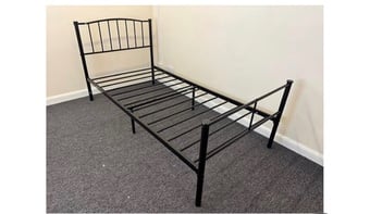 SINGLE - NEWTON METAL BED FRAME - BLACK