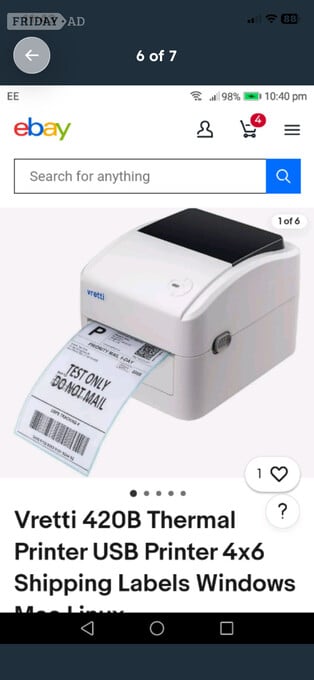 Vretti 420B Thermal Printer USB Printer 4x6