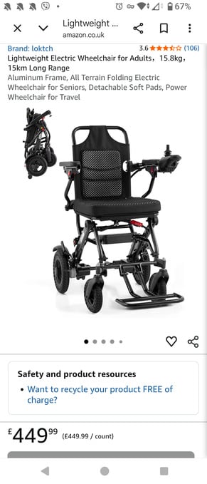 Loktch lightweight electric wheelchair