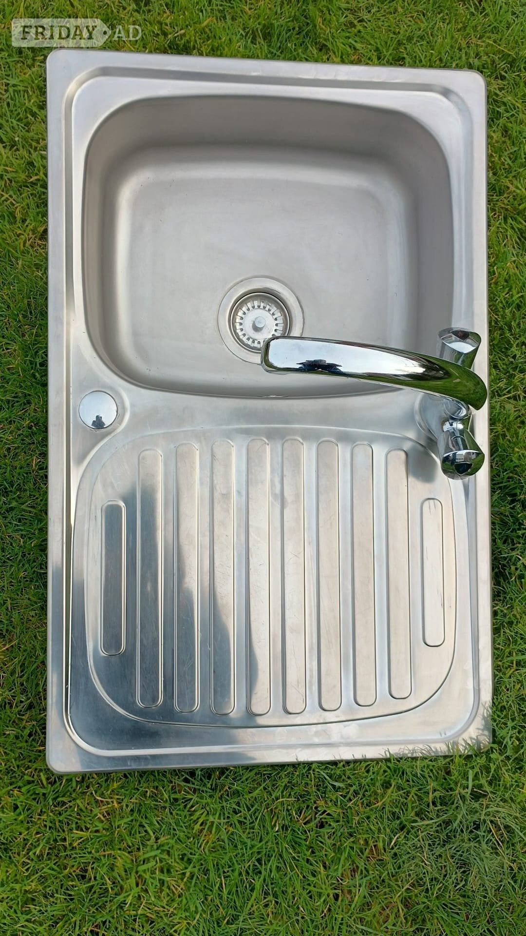 Eastbourne Single bowl kitchen sink with fittings, mixer tap with connectors