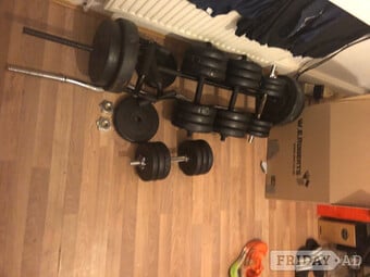 Weights, dumbells, bars about 70 kg in total