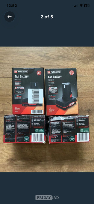  4 batteries Brand new  Parkside Job lot 2  x 12v 4Ah batteries  