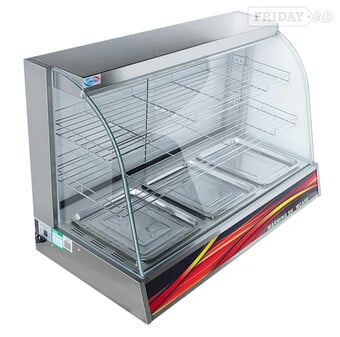 Commercial Stainless Steel Heated Food Display Cabinet Countertop