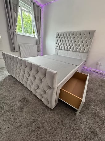 4 FOOT - ROMNEY DIVAN with 4 drawers floor standing headboard