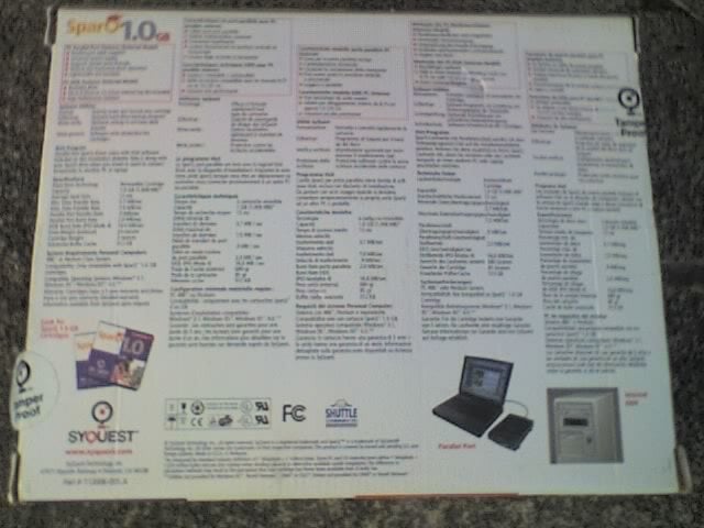SYQUEST SPARQ 1GB EXTERNAL PARALLEL REMOVABLE DISC DRIVE -BOXED - WORKING