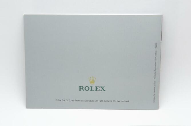 Rolex Submariner owners booklet, in English language.