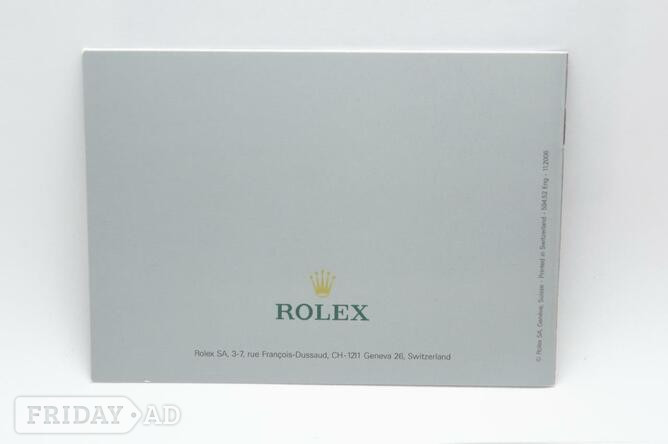 Rolex Submariner owners booklet, in English language.