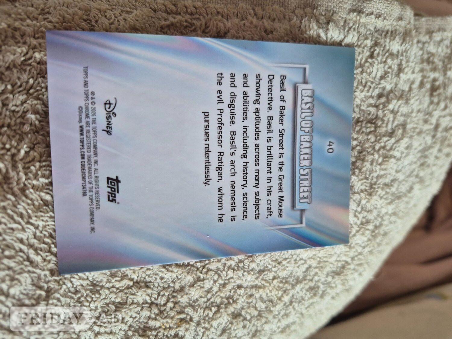 Disney chrome trading card 