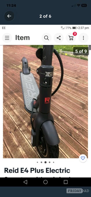 Reid E4 Plus 350W Electric Scooter - Black