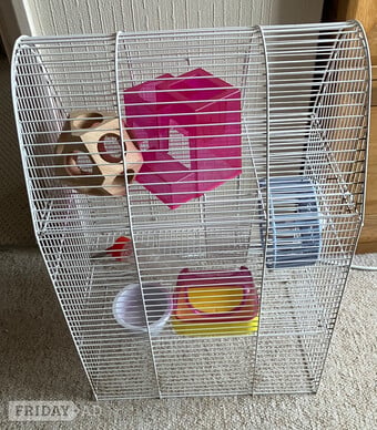 3 tier Hamster or small pet cage with accessories. No base