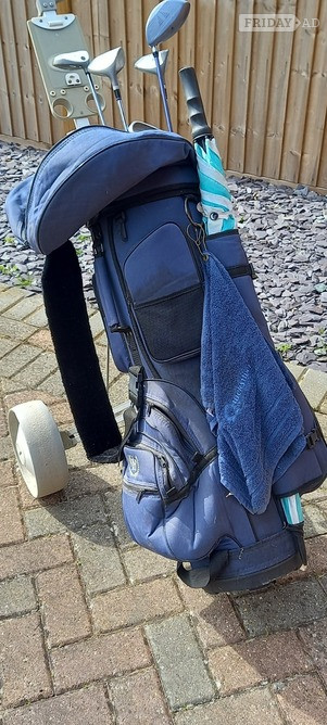 Fazer Contender full set  clubs, putter, drivers and head covers, golf bag and trolley plus a few extras. All good condition - ready to T off!