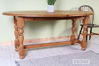 UK Delivery - Chunky Old Farmhouse Drop Leaf Pine Table Waxed