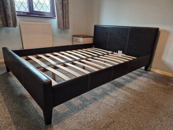 Leather look double bed 
