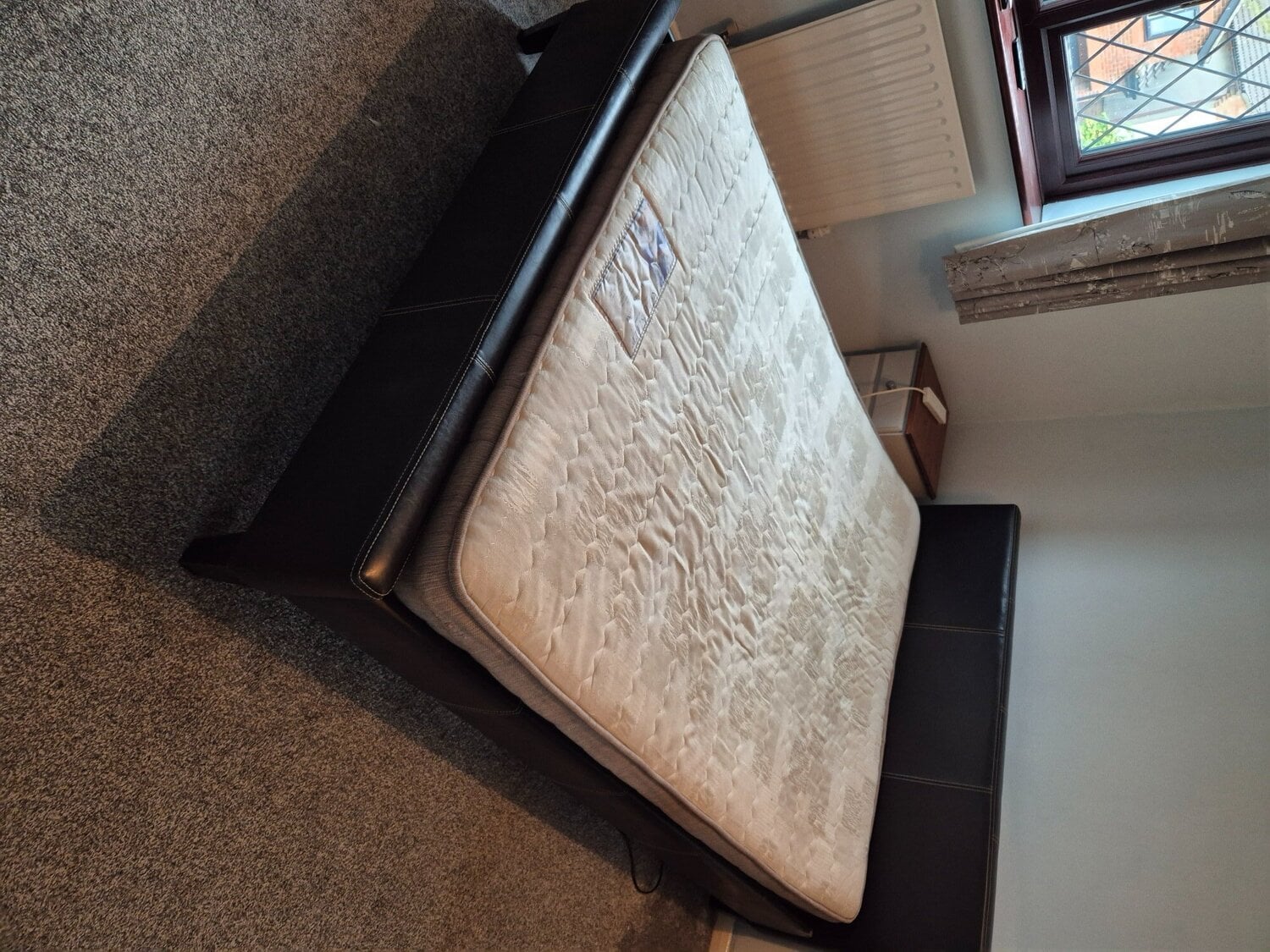 Leather look double bed 