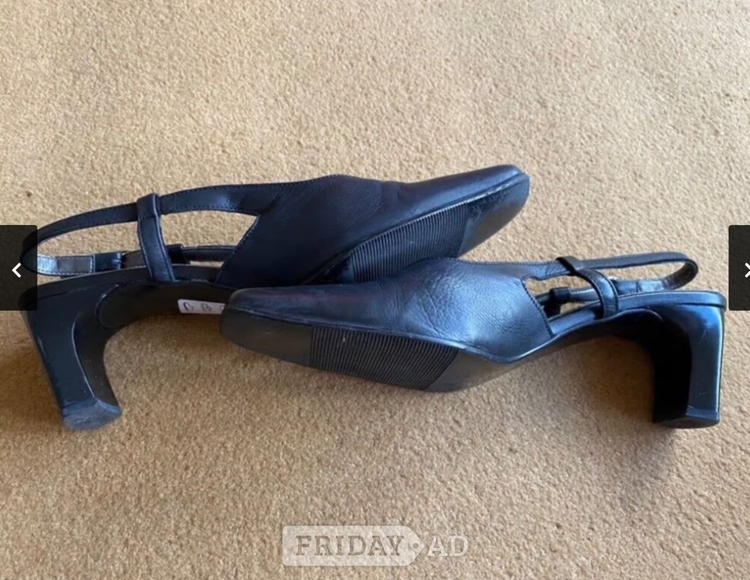 Ladies Black Leather Slingbacks - size 6 - Clothing, Footwear & Accessories in Croydon