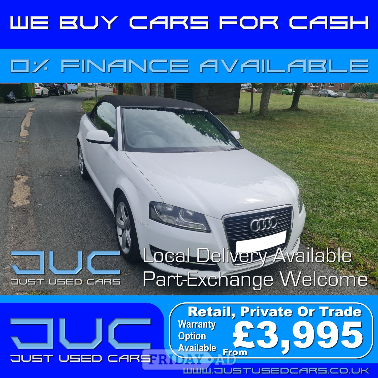 Audi A3 1.6 TDI Technik Cabriolet (Manual Diesel) 10 Reg 2010 in Lewes