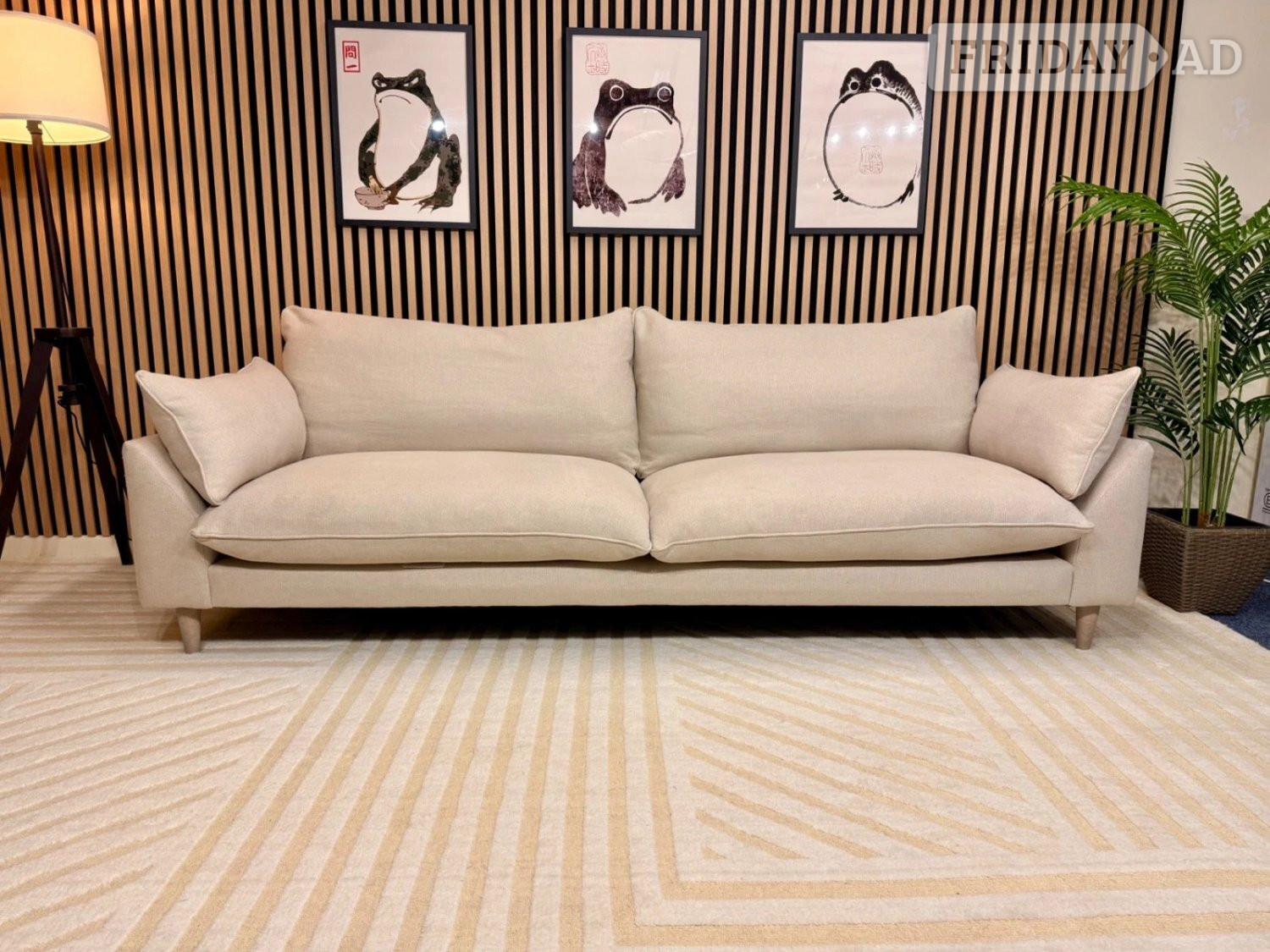 Loaf Slow RIser Beige Velvet 2 Seater Sofa  in Camden