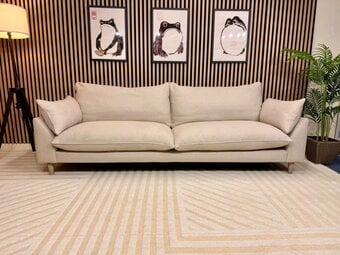 Loaf Slow RIser Beige Velvet 2 Seater Sofa 