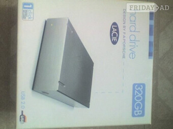 LACIE 320Gb Grey External Hard Drive , USB2 Interface with PSU & Cable