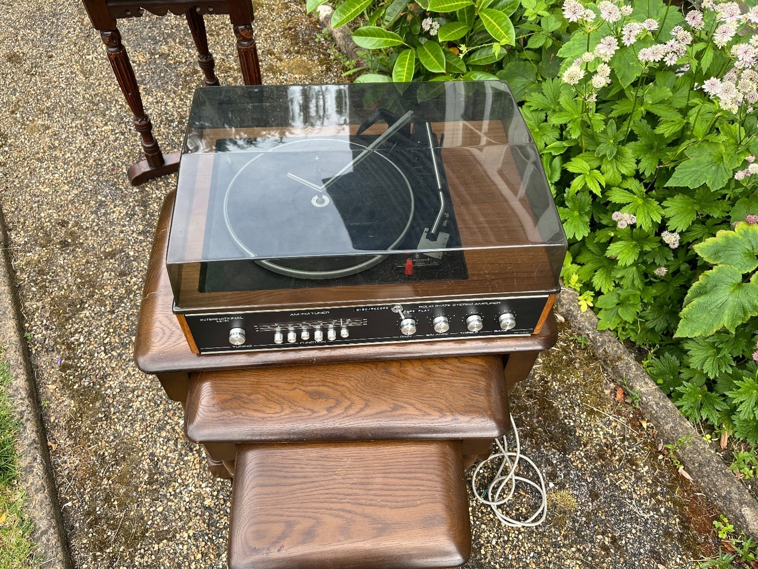 Vintage Garrard 2025TC Turntable 4 Speed,Amplifier,Radio,wooden