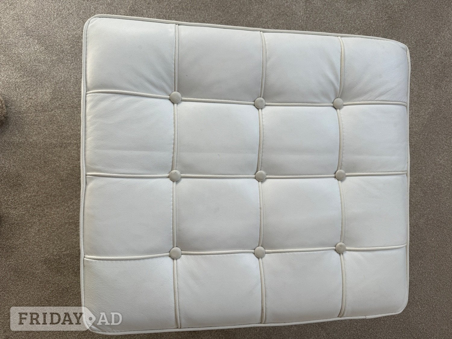 Hove Barcelona white leather stool