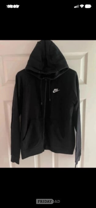Men's black Nike zip through hoodie in size small