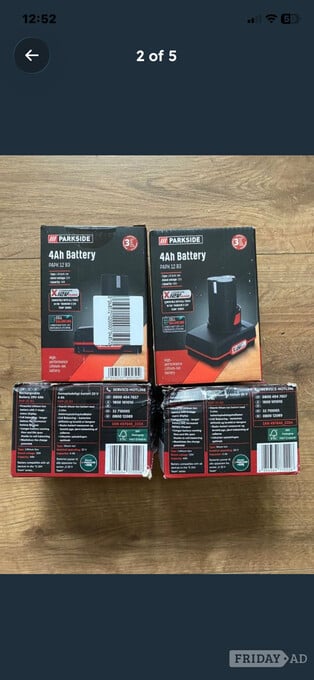  4 batteries Brand new  Parkside Job lot 2  x 12v 4Ah batteries  