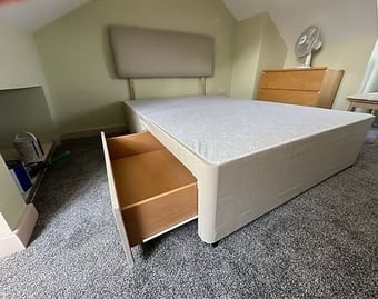 DOUBLE DIVAN BASE 2 DRAWERS AND HB
