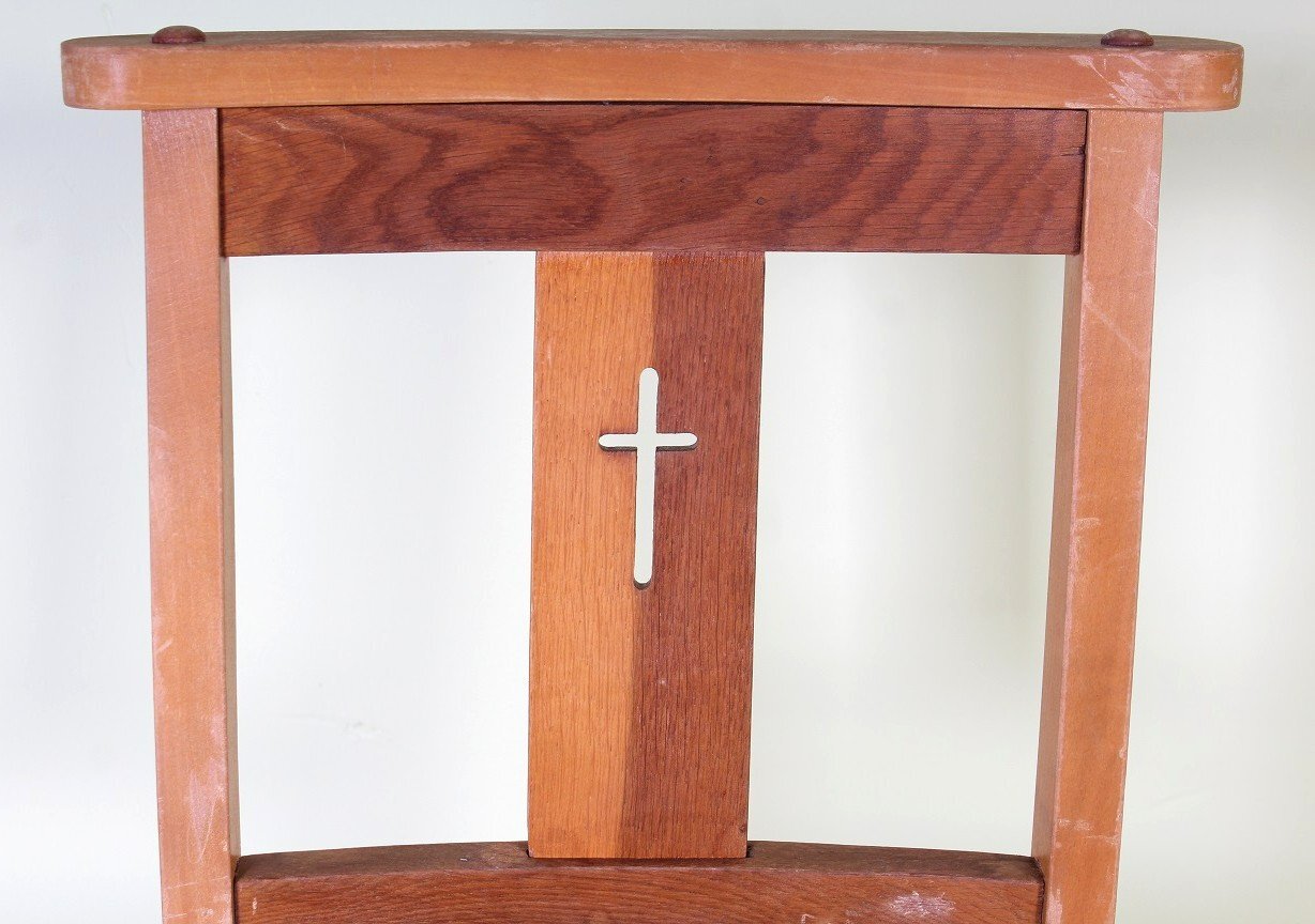 Delivery options - Vintage Retro Chapel Church Chair With Prayer 