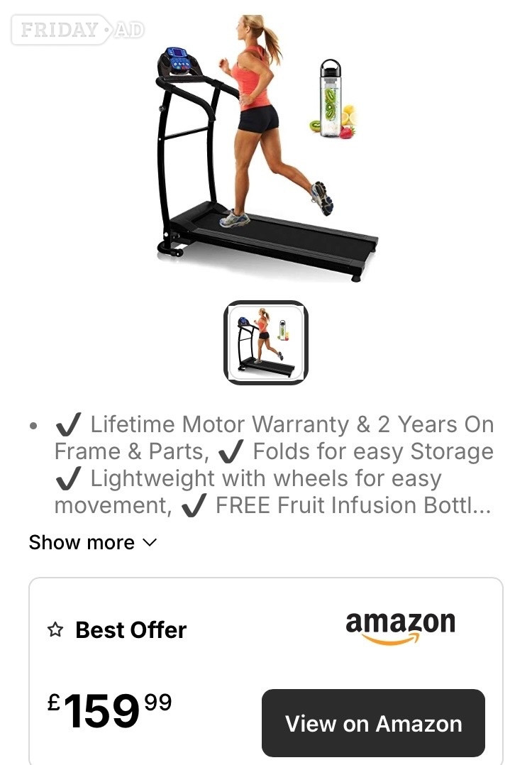 Eastbourne Treadmill Run / walking machine hardly used 