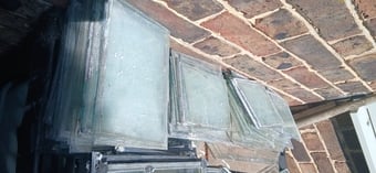 Old single panes of glass