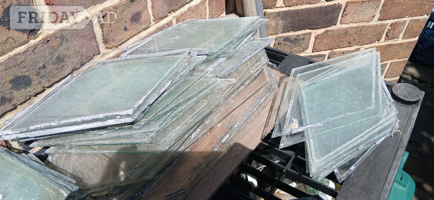 Old single panes of glass