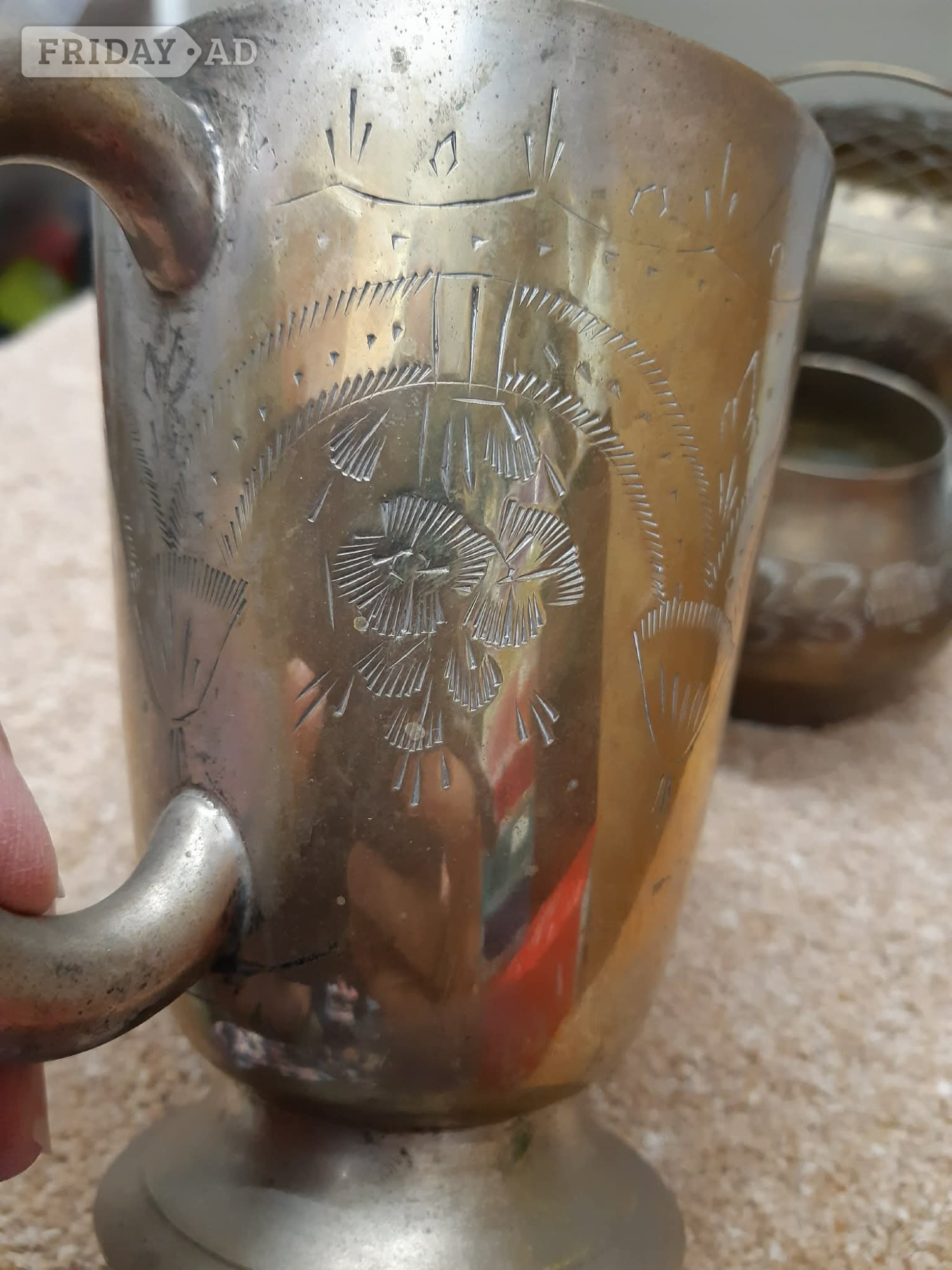 VINTAGE BRASSWARE. MINI KETTLE, POSY BOWL, TANKARD - Antiques & Collectables