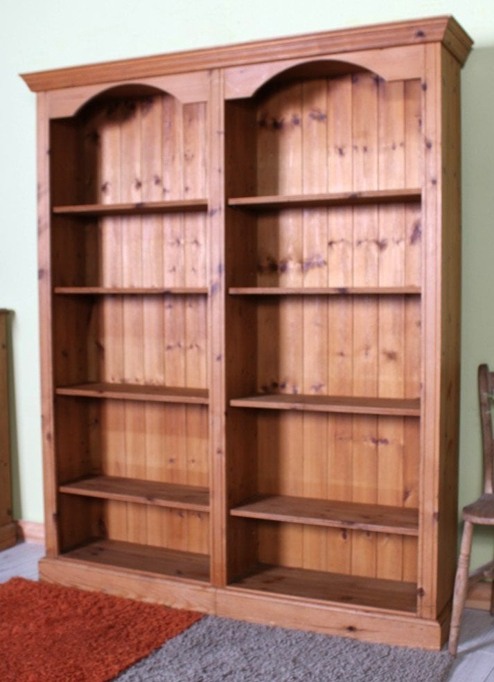Delivery Options - Large Quality Made Pine Bookcase 8 Shelves - Furniture