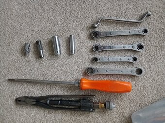 Hand tools. Mostly aircraft tools. N home  wire twisters included