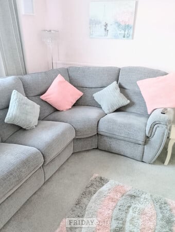 Grey corner suite. 
