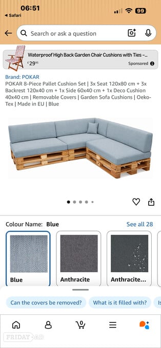 Cushions for pallet style furniture 