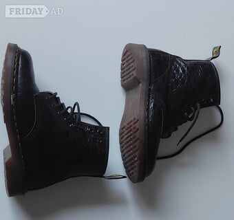 Dr Martens Patent Snakeskin Leather Boots, Hardly Worn