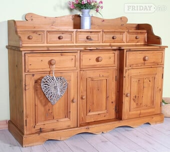 UK Delivery - Large Second-Hand Country Farmhouse Pine Dresser