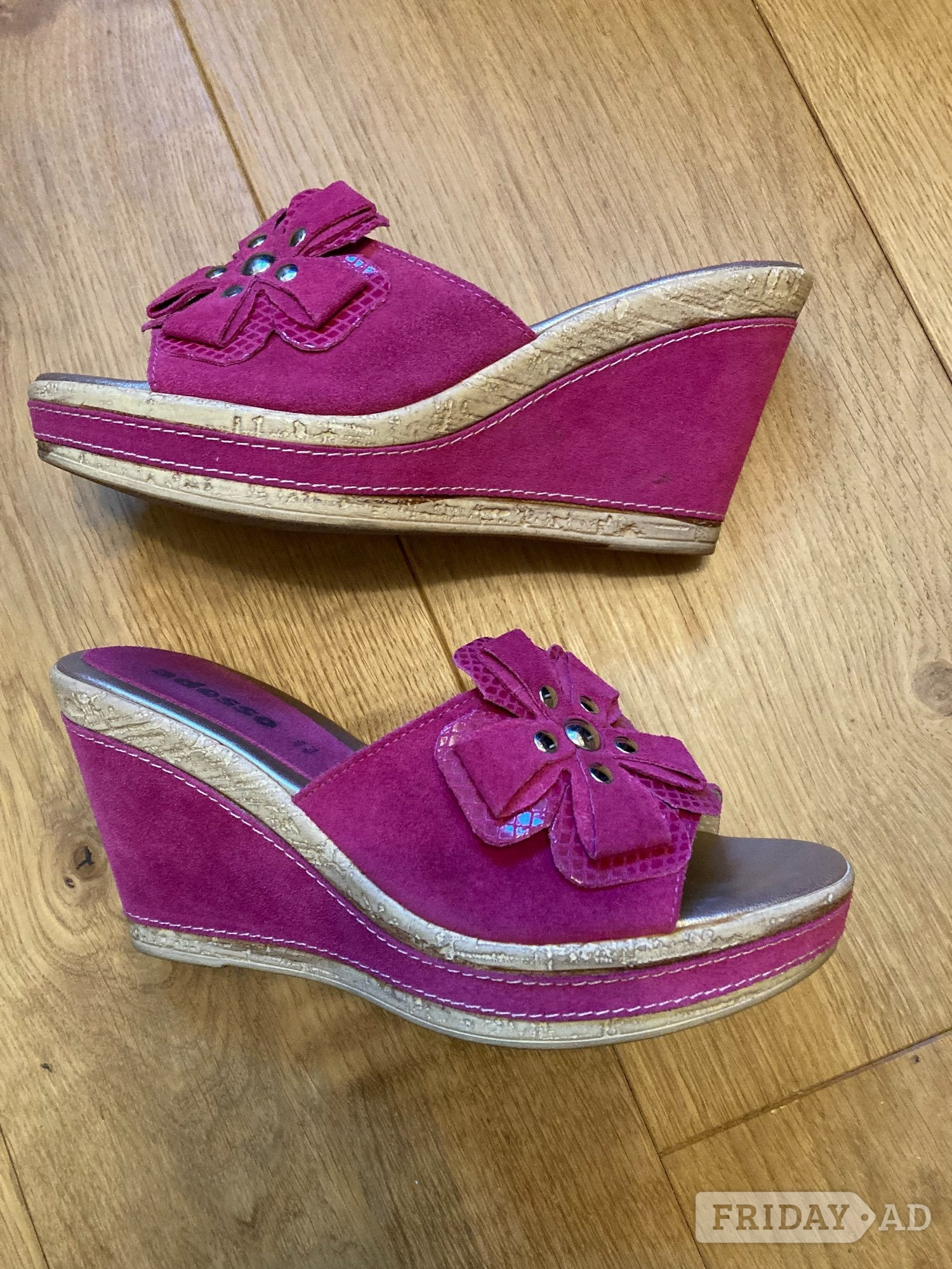 Adesso Fuxia Italian Sandals, Size: 5/38 & Matching Dents Handbag - Clothing, Footwear & Accessories in Crawley