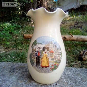 Vase 8"h, fluted rim, brand new