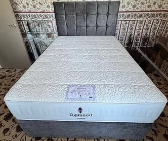 SUPER KING -DIAMOND 1000 POCKET MATTRESS WITH BASE & HEADBOARDS 