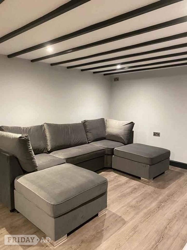 Willenhall 🛋️ Grey Bishop U Shape Corner Sofa | Brand New | Fast Delivery✔ 