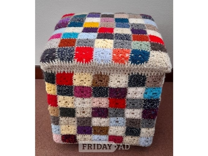 Footstool / Ottoman / Storage Box / Seat, Newly Hand Covered in Maidstone