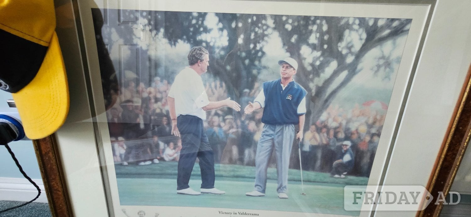 "Victory In Valderrama" Framed Golf Print - Antiques & Collectables