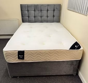 4FT - REGENCY 1000 POCKET MATTRESS WITH BASE & 24 INCH HEADBOARDB